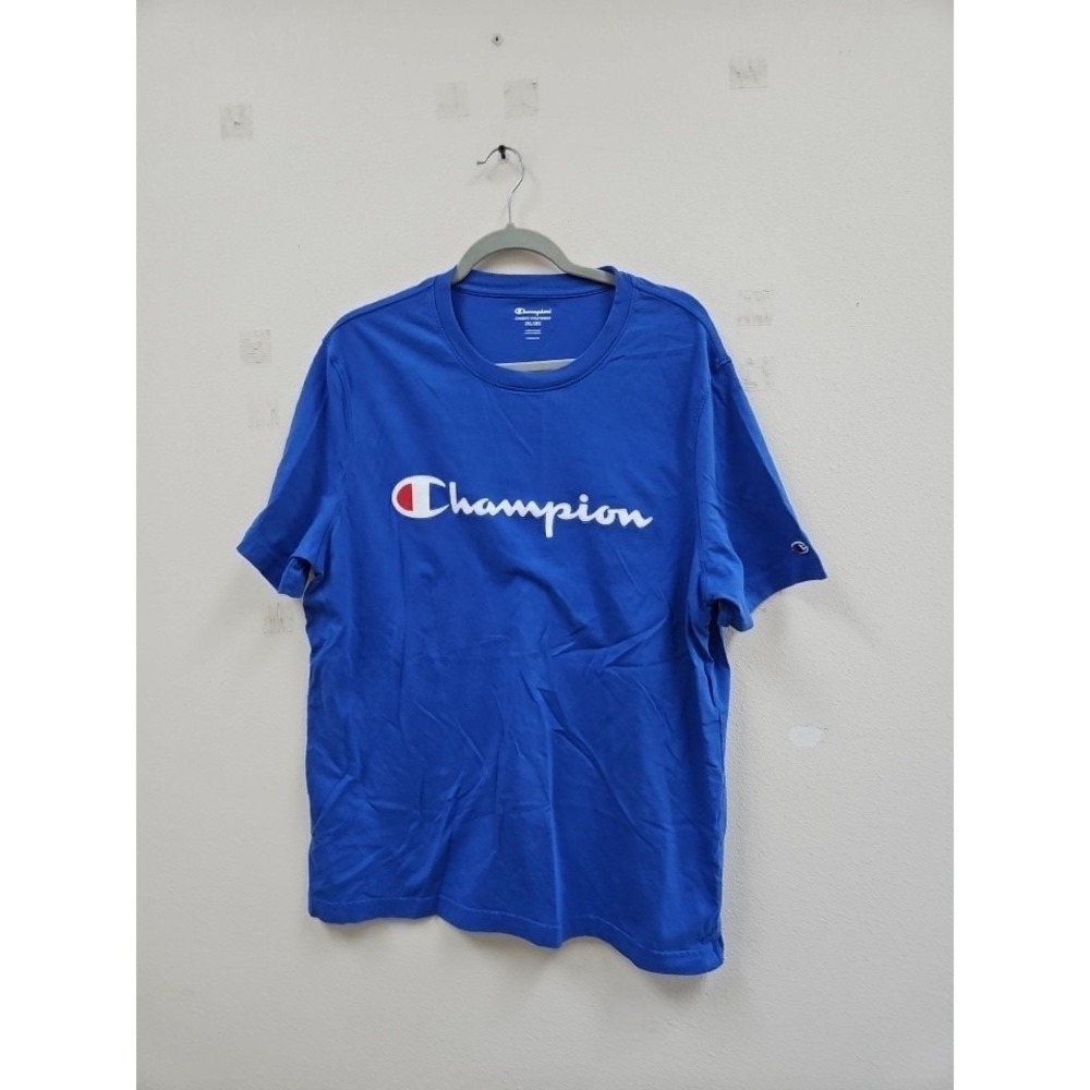 Men's Champion Short Sleeve Shirt Blue Size 2xl